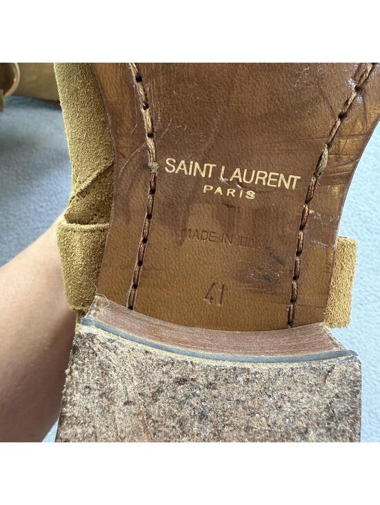 Saint Laurent Paris Wyatt Harness Suede Boots Brown Tan Italy Men\'s EU 41 US 8 main image 5